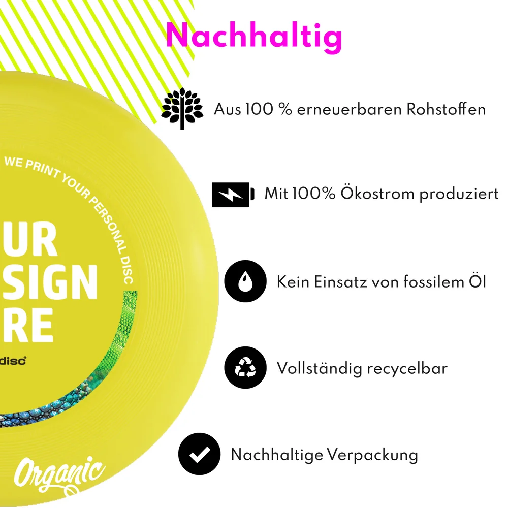 Individuelle eurodisc® 175g Ultimate Frisbee Gelb aus Bio-Kunststoff