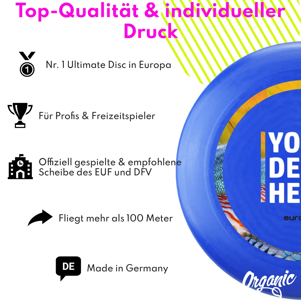 Custom eurodisc® 175g Ultimate BIO-Kunststoff Frisbee various colors Kopie