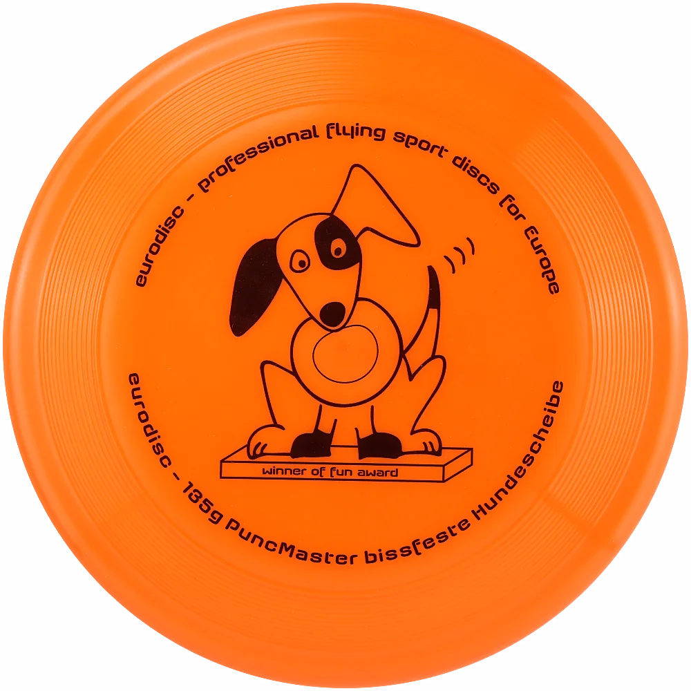 Eurodisc 135g PuncMaster Fun Award Softdisc bissstarke Hundefrisbee Orange