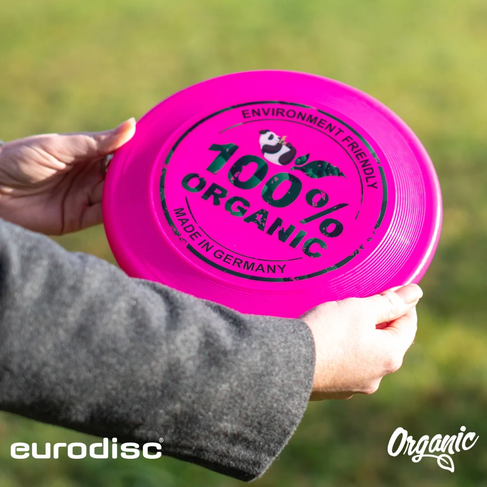 eurodisc® 100g 100% BIO Frisbee 23cm PINK mit Panda-Motiv