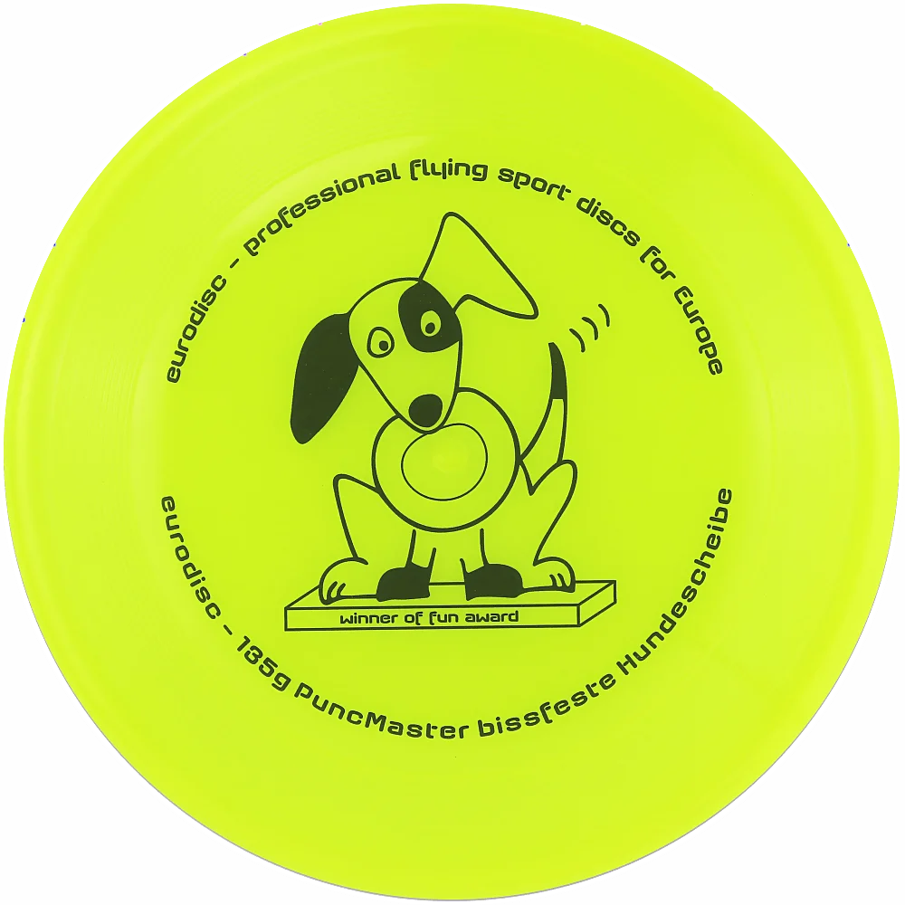 eurodisc® 135g PuncMaster Fun Award bissstarke Hundefrisbee Gelb