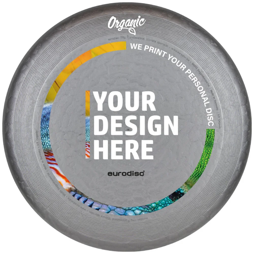 Individuelle eurodisc® 175g Ultimate Frisbee SILBER aus Bio-Kunststoff Individuelle eurodisc® 175g Ultimate Frisbee SILBER aus Bio-Kunststoff