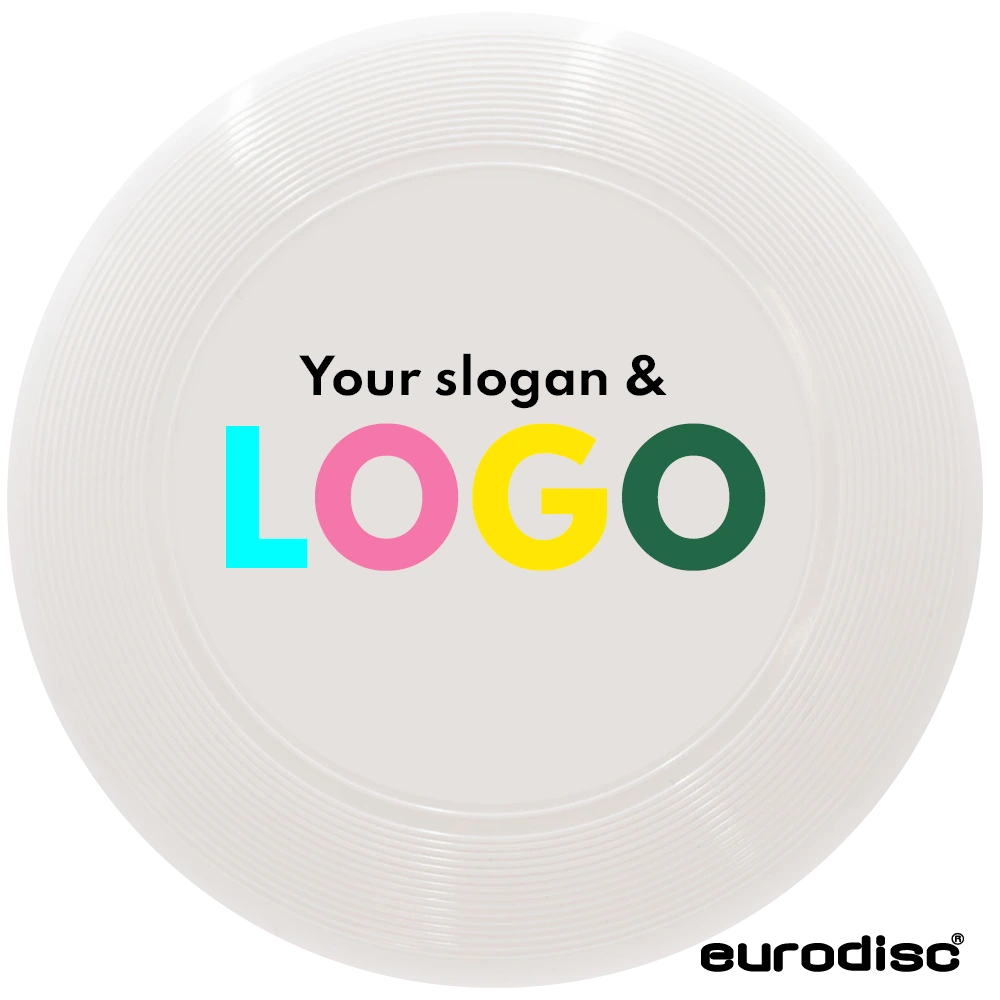 Individuelle eurodisc® 25g Mini Frisbee mit eigenem Logo WEISS