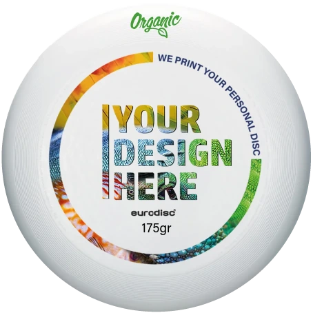 Individuelle eurodisc® 175g Ultimate Frisbee Weiss aus Bio-Kunststoff Individuelle eurodisc® 175g Ultimate Frisbee Weiss aus Bio-Kunststoff
