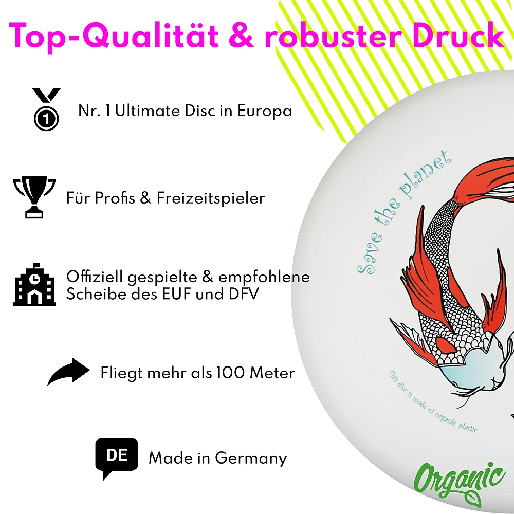 eurodisc® 175g Ultimate Frisbee Koi aus Bio-Kunststoff Ocean Edition