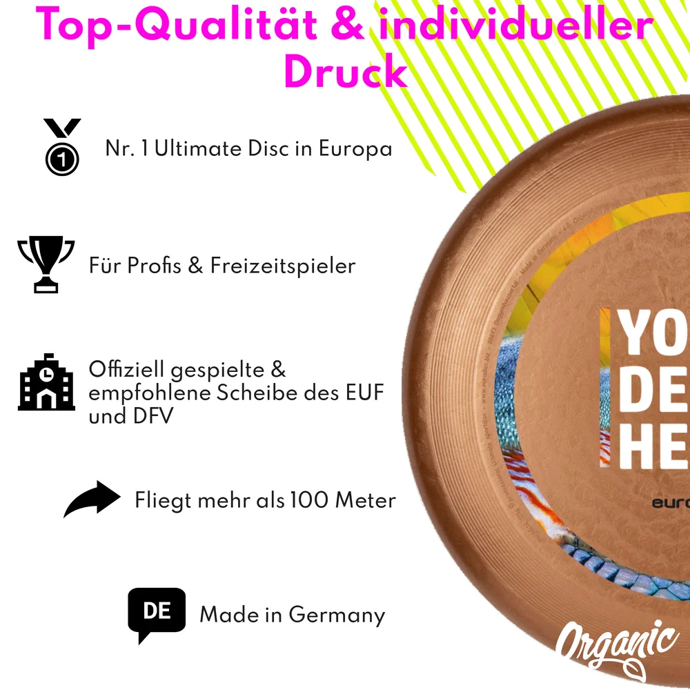 Individuelle eurodisc® 175g Ultimate Frisbee Bronze aus Bio-Kunststoff