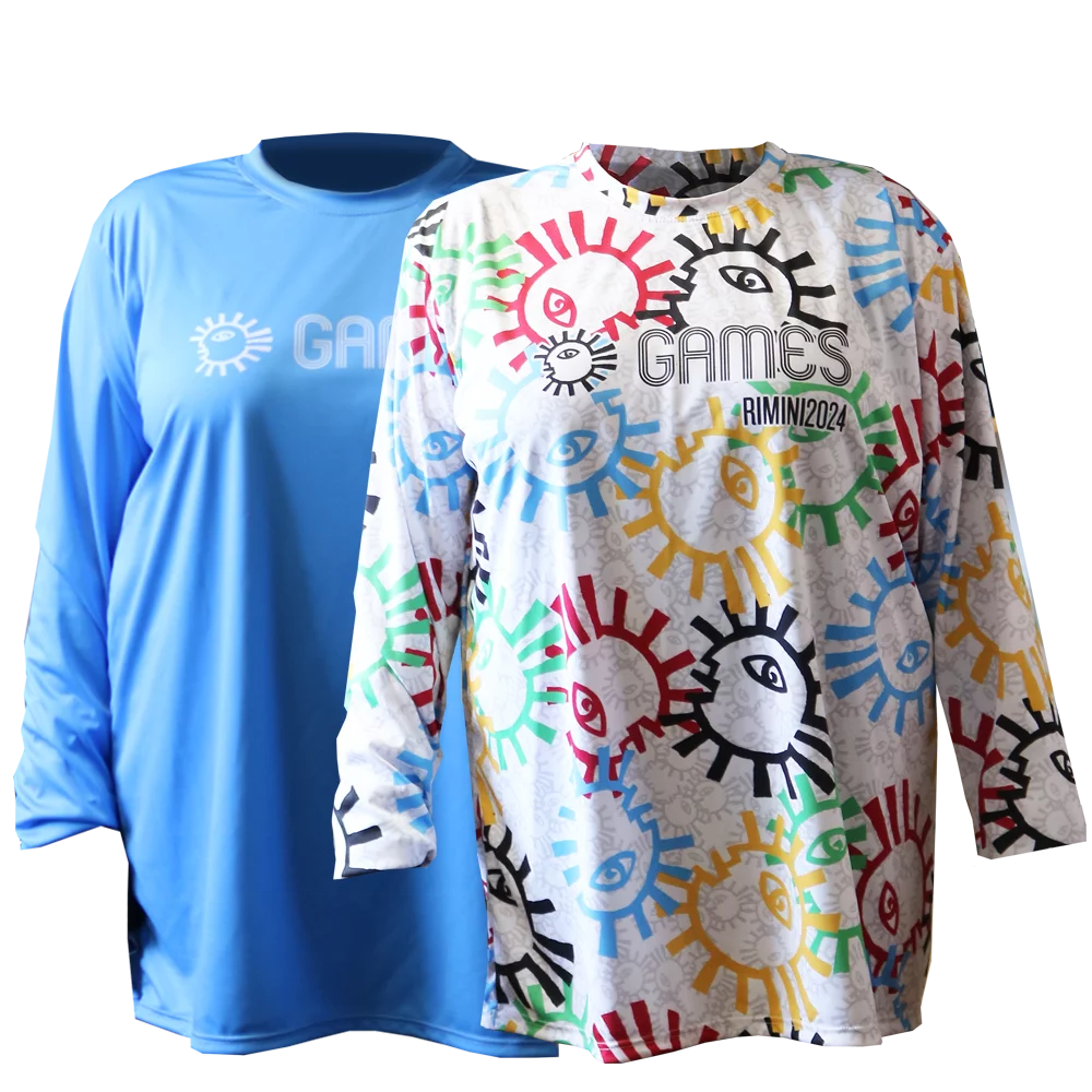 eurodisc® Shirts - Langarm - Paganello - WEISS / HELLBLAU - Größe: XXL / XL