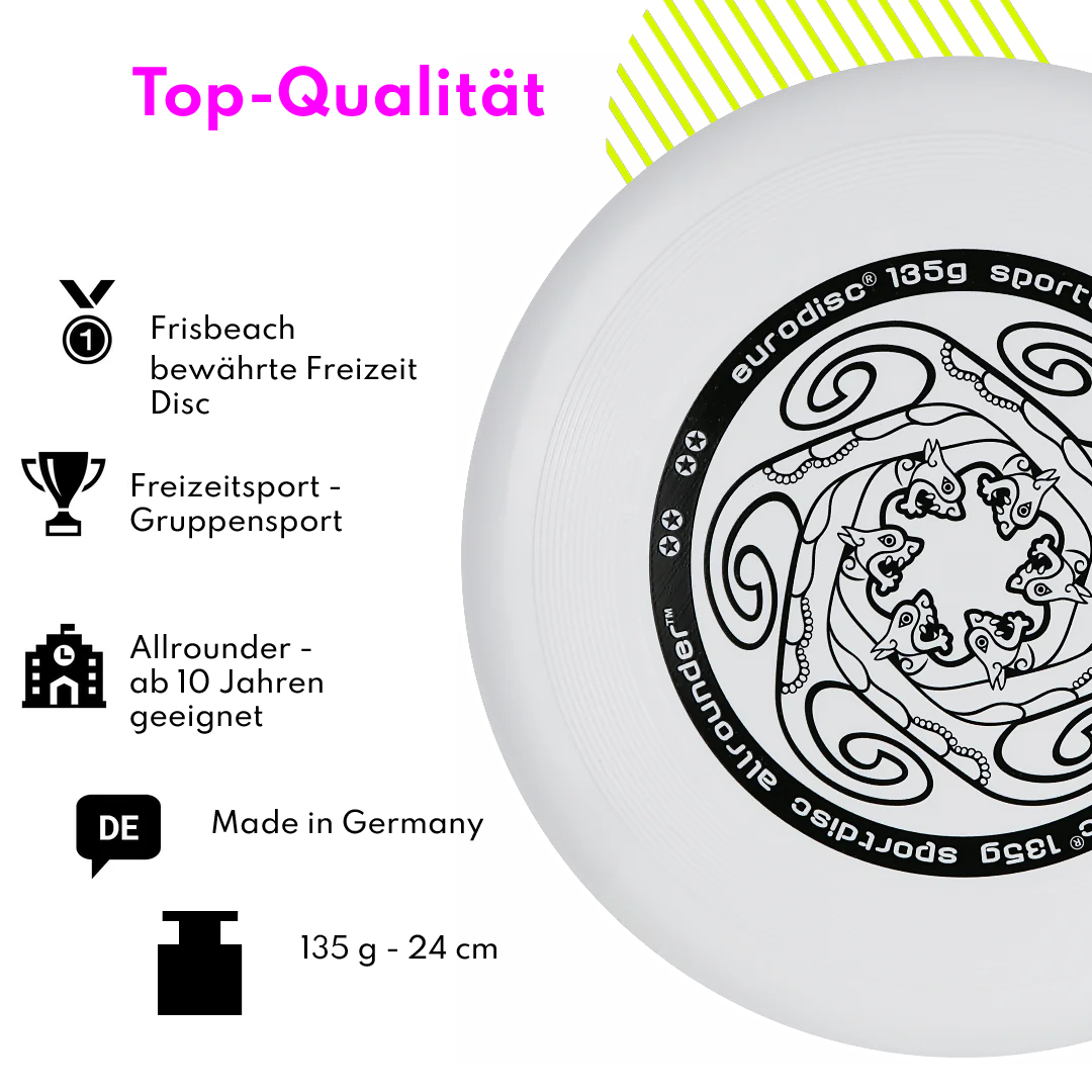 eurodisc® Frisbeach 135g Kidzz Pro Kinder Ultimate Frisbee Weiss eurodisc® Frisbeach 135g Kidzz Pro Kinder Ultimate Frisbee Weiss