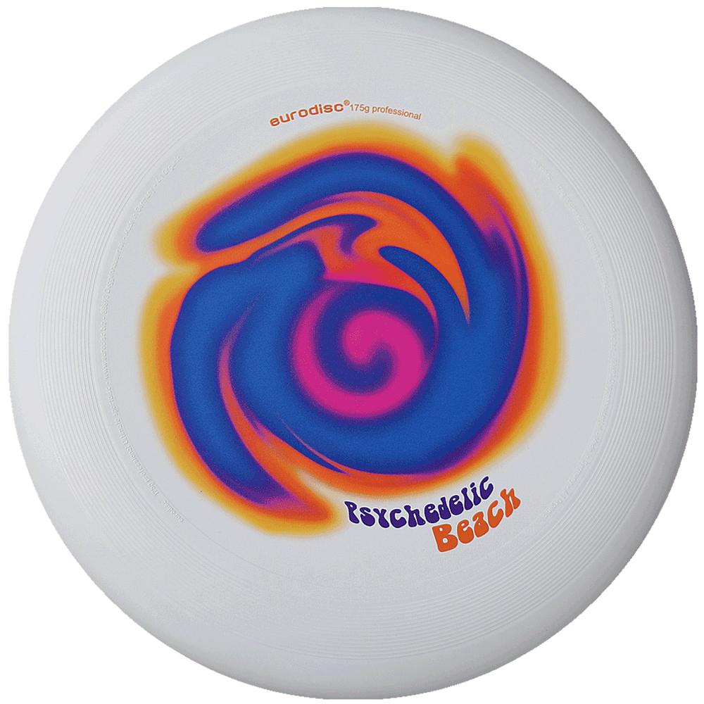 eurodisc® 175g Ultimate Frisbee Psychedelic Beach aus Bio-Kunststoff Ocean Edition