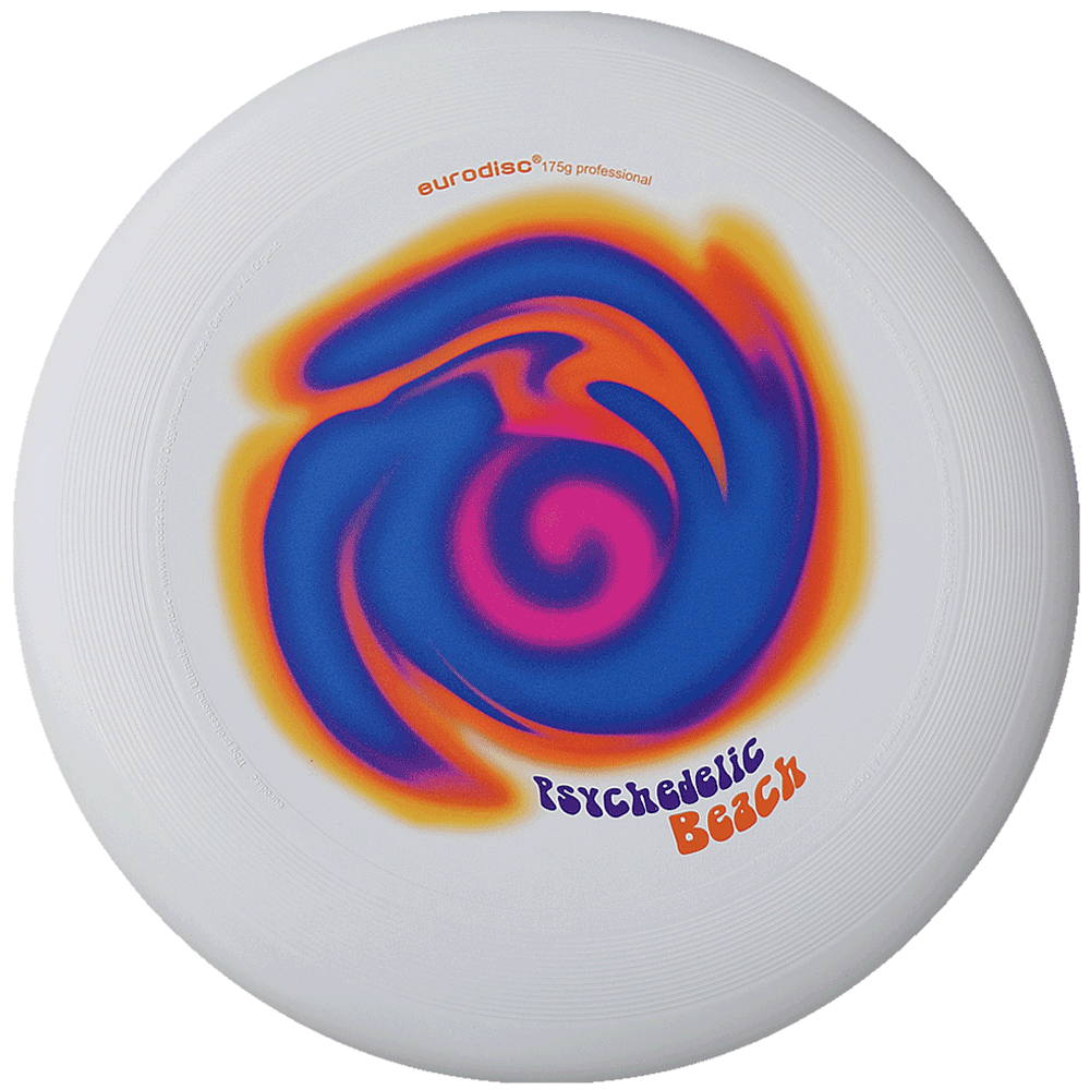eurodisc® 175g Organic Ultimate Frisbee Disc, Psychedelic Beach, Bio Kunststoff eurodisc® 175g Organic Ultimate Frisbee Disc, Psychedelic Beach, Bio Kunststoff
