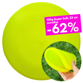 eurodisc® 100g SOFT Frisbee 23cm BLANKO Yellow 62% Disccount