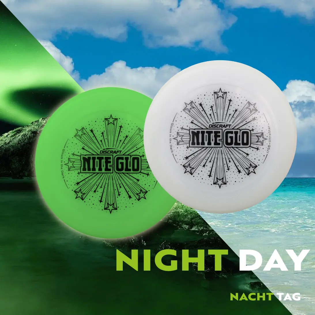Discraft 175g Ultimate Frisbee Ultrastar Nite Glo Discraft 175g Ultimate Frisbee Ultrastar Nite Glo