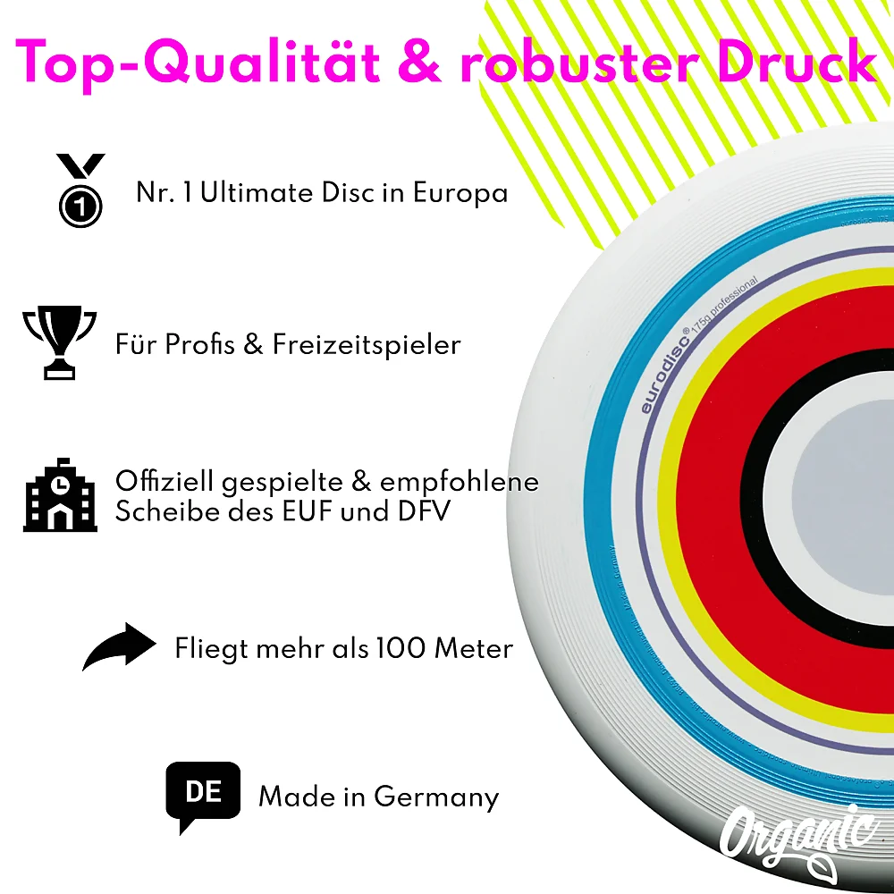 eurodisc® 175g Ultimate Frisbee Summer aus Bio-Kunststoff eurodisc® 175g Ultimate Frisbee Summer aus Bio-Kunststoff