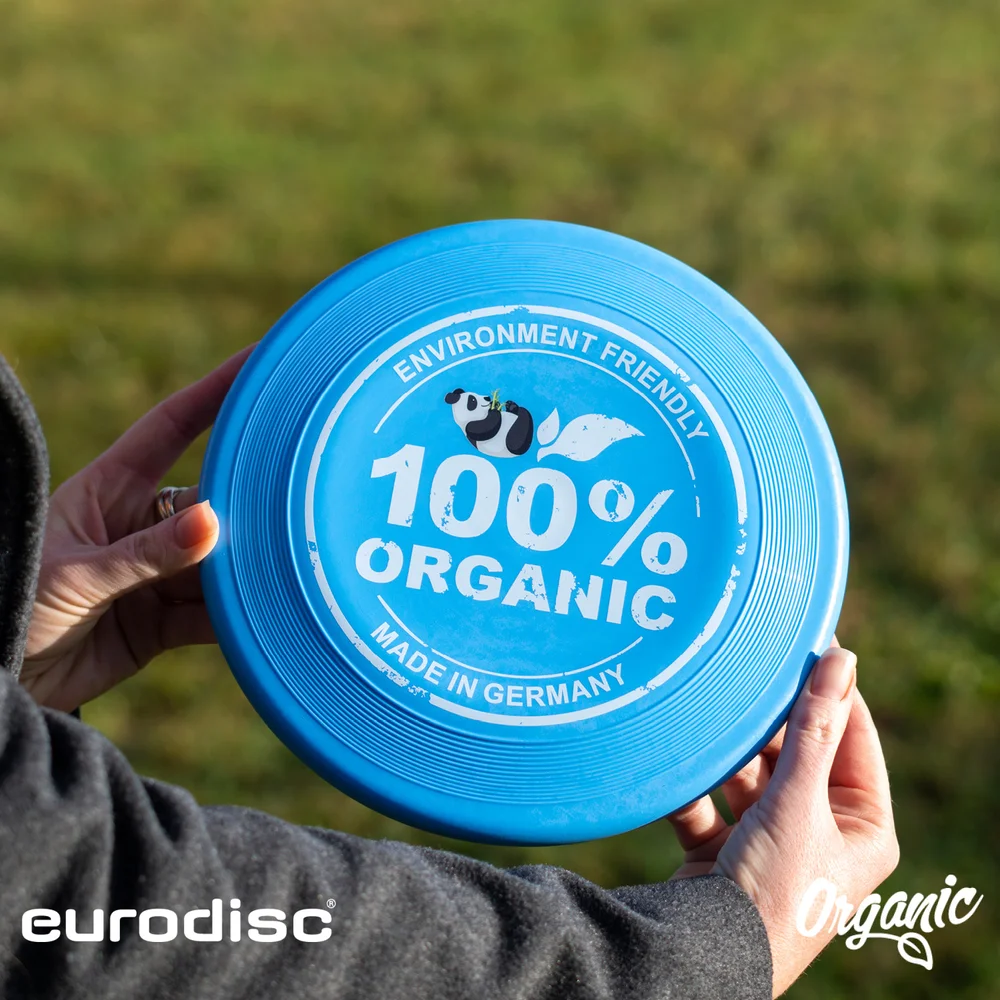 eurodisc® 100g 100% BIO Frisbee 23cm Hellblau mit Panda-Motiv