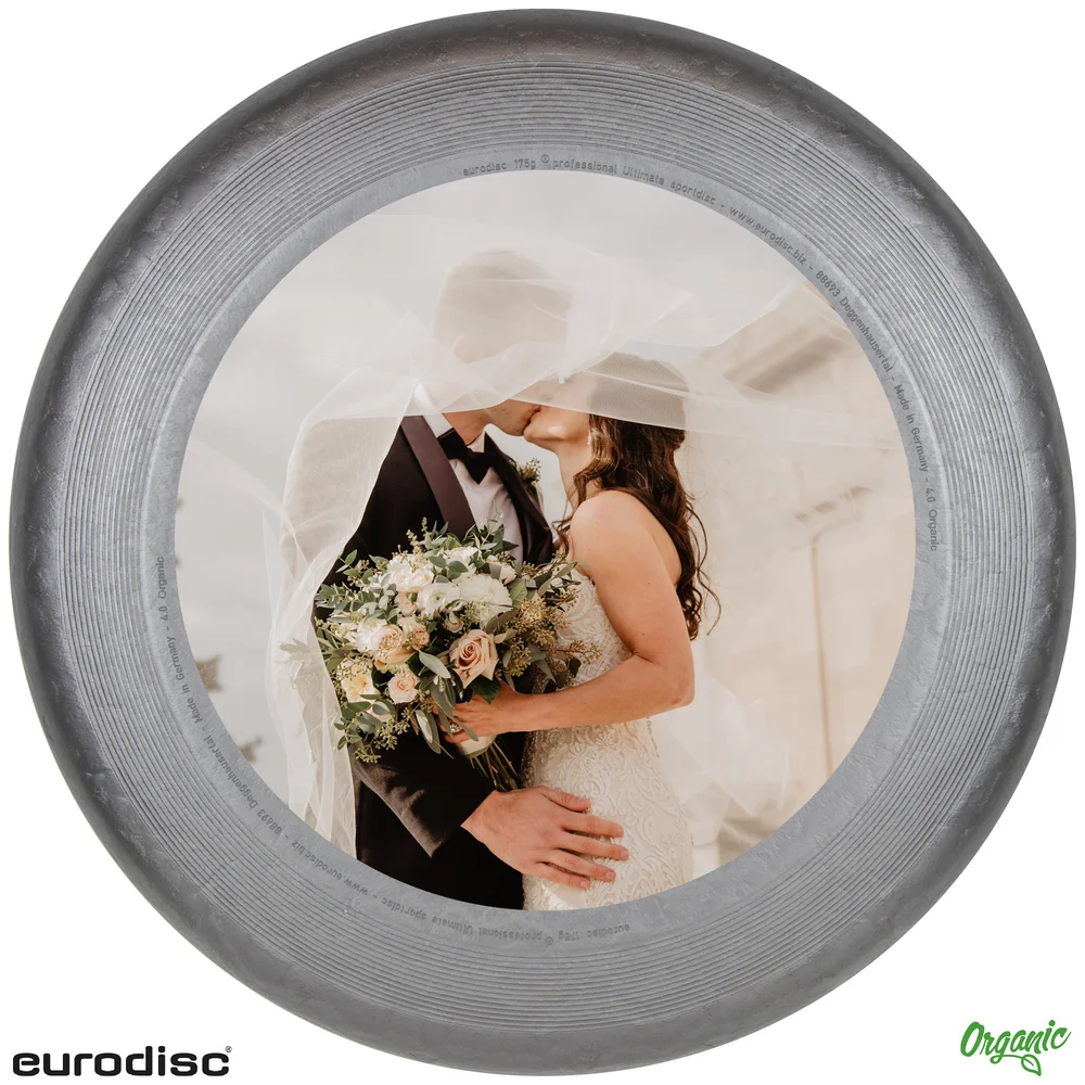 Individuelle eurodisc® 175g Ultimate Frisbee Silber aus Bio-Kunststoff