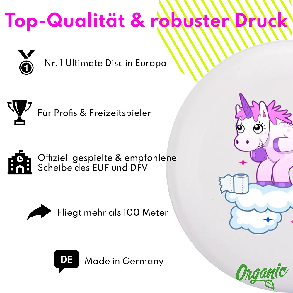 eurodisc® 175g Ultimate Frisbee Unicorn Clouds Weiss aus Bio-Kunststoff