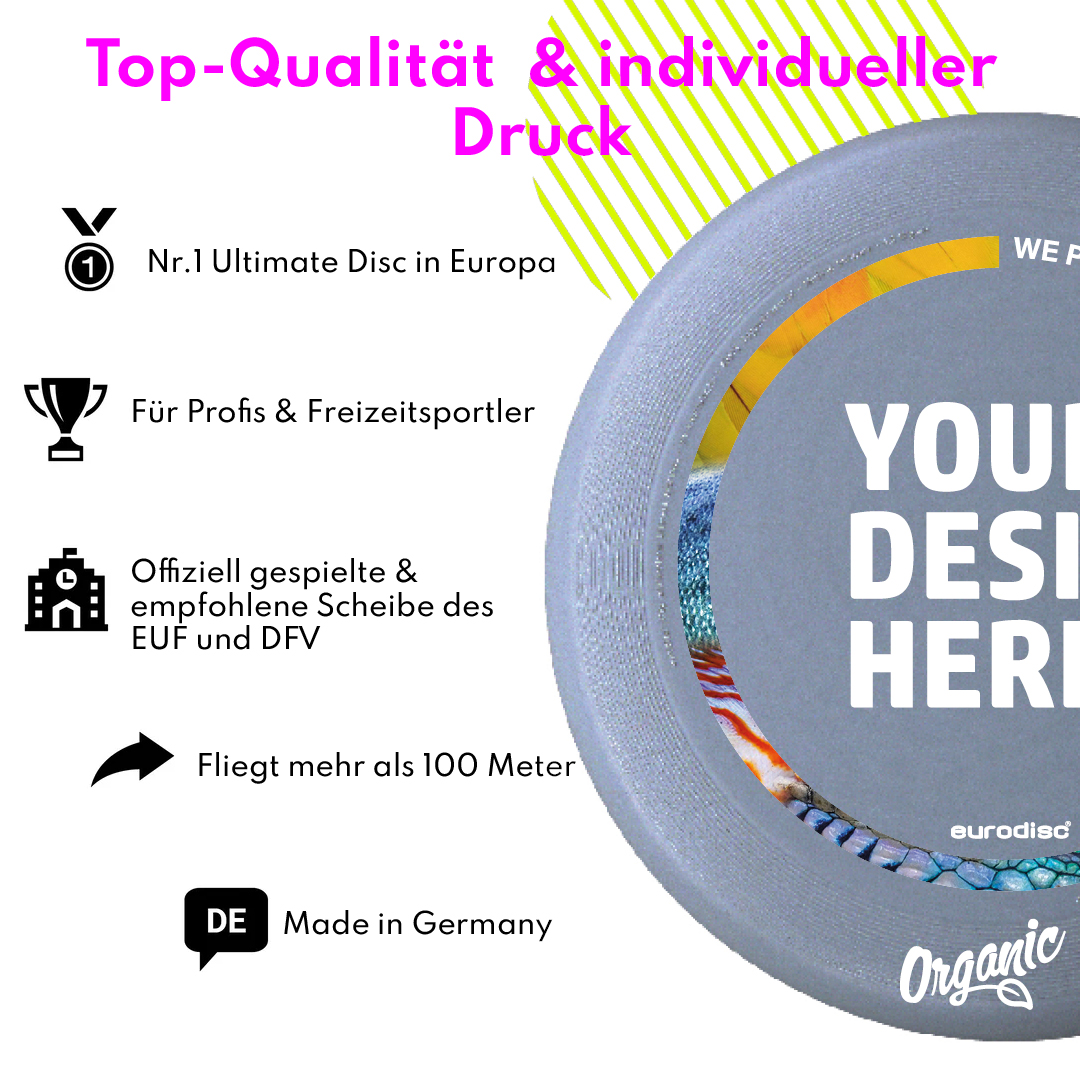 Individuelle eurodisc® 175g Ultimate Frisbee BETON-GRAU Individuelle eurodisc® 175g Ultimate Frisbee BETON-GRAU