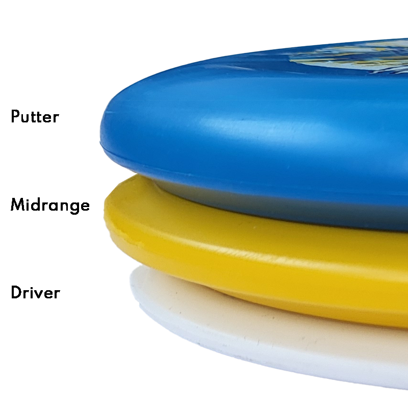 eurodisc® Disc Golf Beginner-Set 3 Discs, Design: Animals, SQU Standard Material Blue - Yellow- White