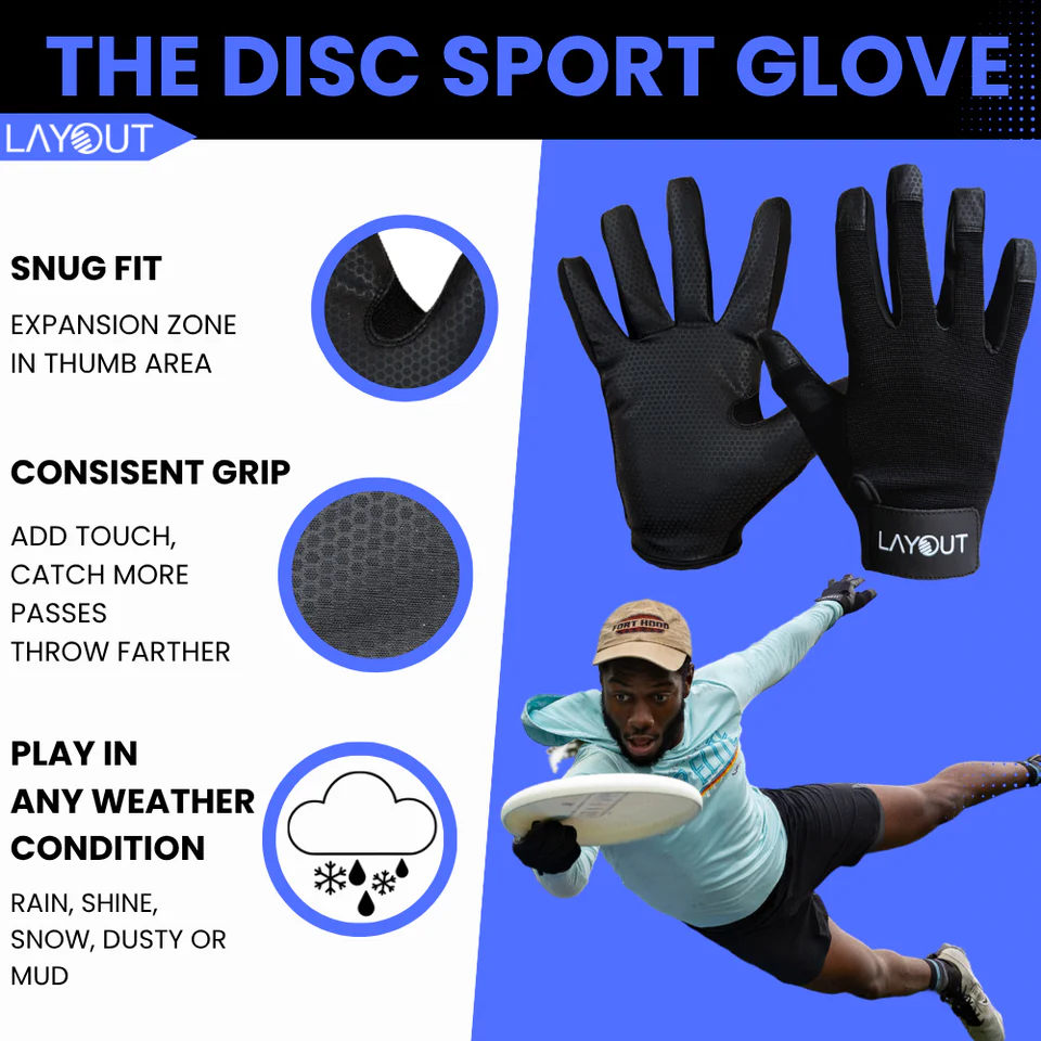 NEW Layout Ultimate & Disc Golf Elite Gloves in various colors