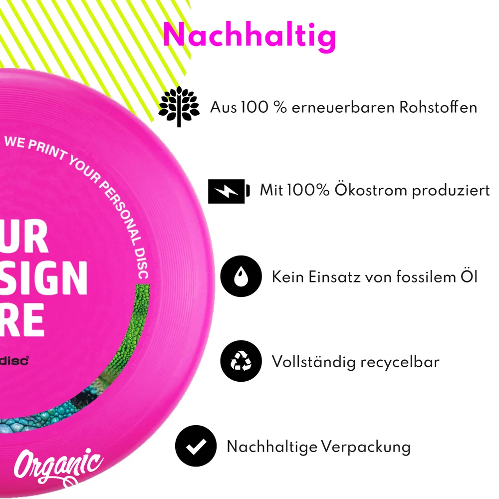 Individuelle eurodisc® 175g Ultimate Frisbee Pink aus Bio-Kunststoff