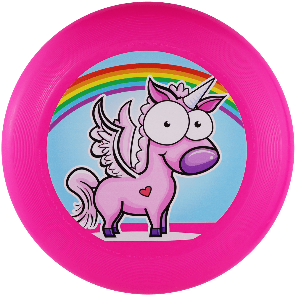 eurodisc® 175g Ultimate Frisbee Unicorn Rainbow Pink aus Bio-Kunststoff