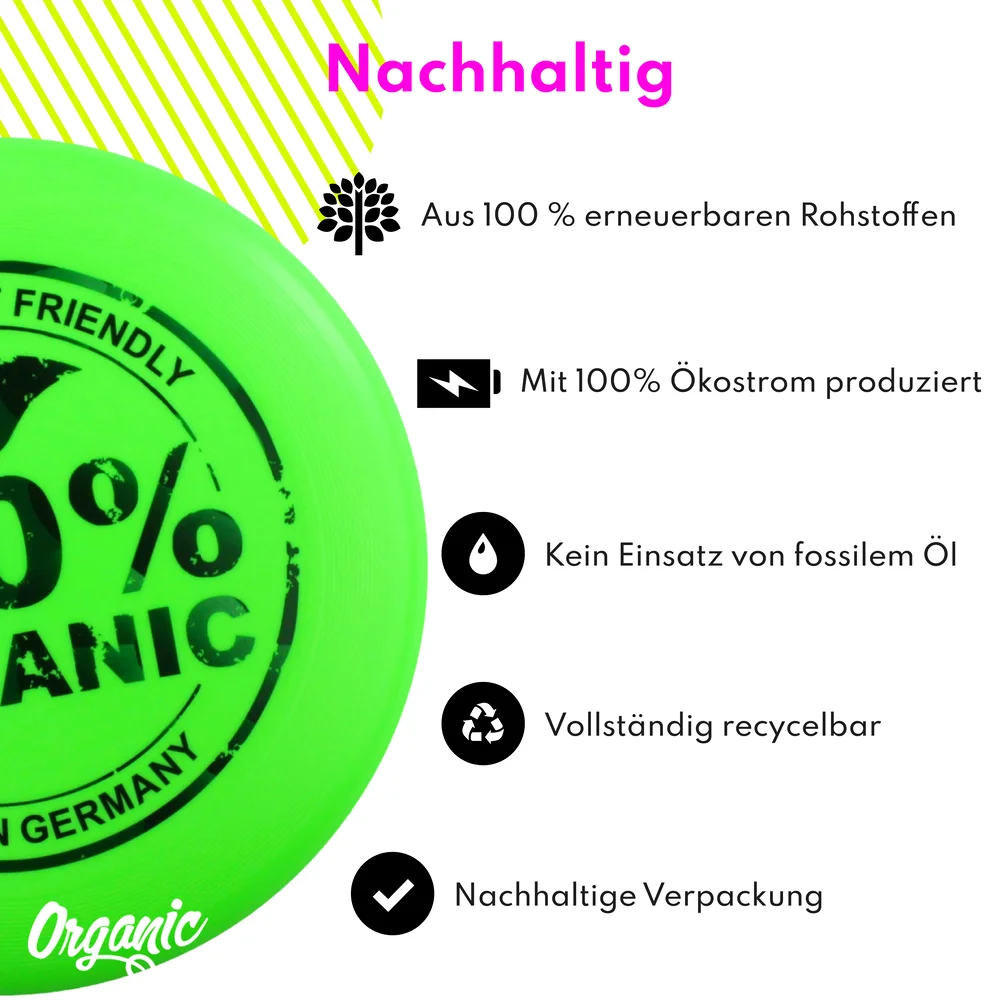 Eurodisc 175g Ultimate Frisbee Organic Grün aus Bio-Kunststoff
