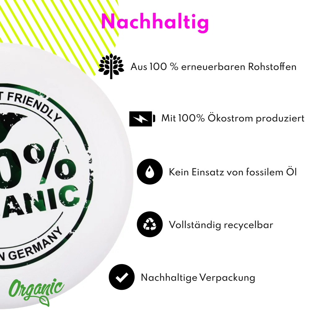 Eurodisc 175g Ultimate Frisbee Organic Weiss aus Bio-Kunststoff
