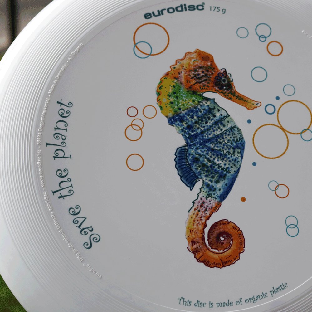 eurodisc® 175g Ultimate Frisbee Seahorse aus Bio-Kunststoff Ocean Edition eurodisc® 175g Ultimate Frisbee Seahorse aus Bio-Kunststoff Ocean Edition