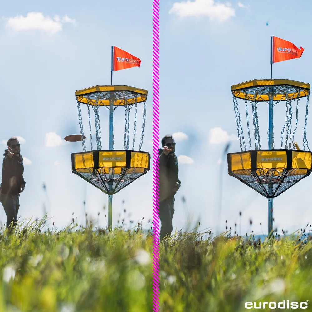 Disc-Golf-Korb eurodisc® Chainwalker mobil Gelb + gratis Putter