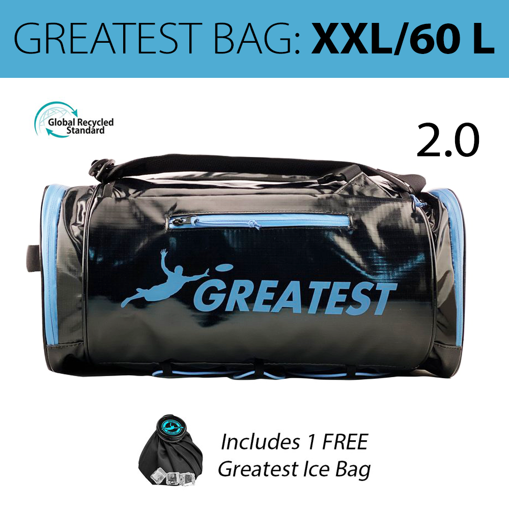 Greatest Bag Ultimate schwarz mit Highlights hellblau / SIZE: 60 L