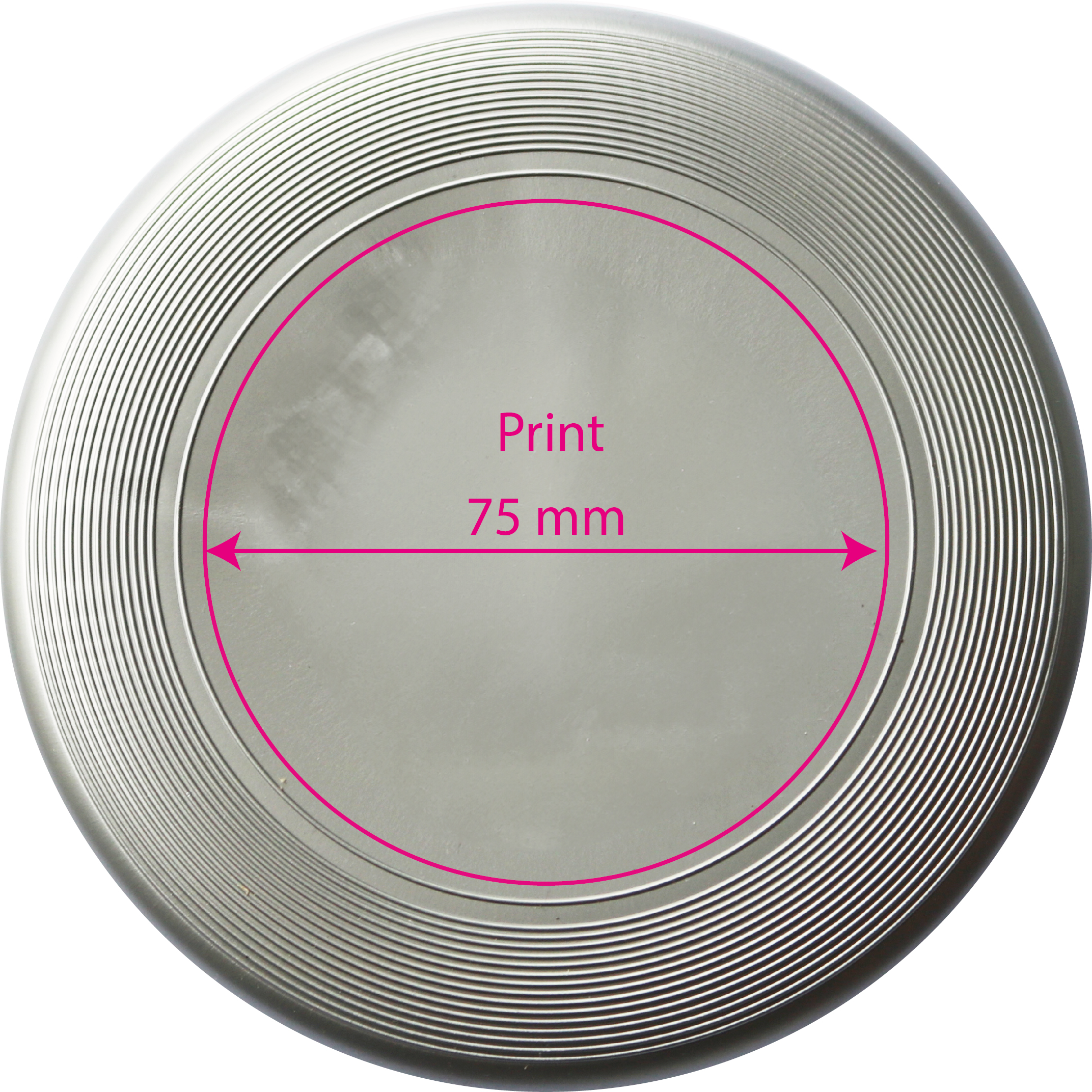 Individuelle eurodisc® 25g Mini Frisbee silber mit eigenem Logo