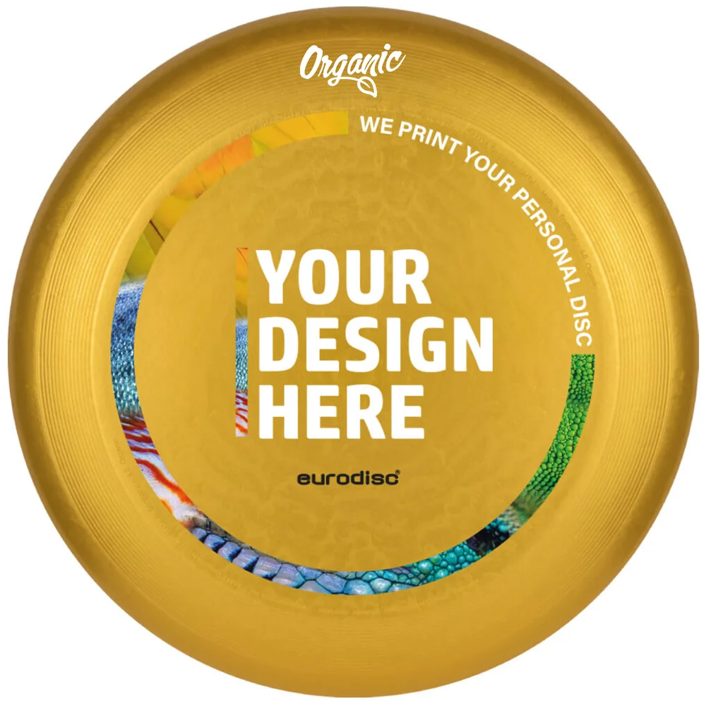 Individuelle eurodisc® 175g Ultimate Frisbee Gold aus Bio-Kunststoff Individuelle eurodisc® 175g Ultimate Frisbee Gold aus Bio-Kunststoff
