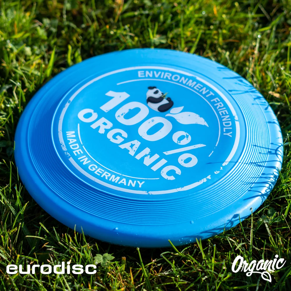 eurodisc® 100g 100% BIO Frisbee 23cm Hellblau mit Panda-Motiv