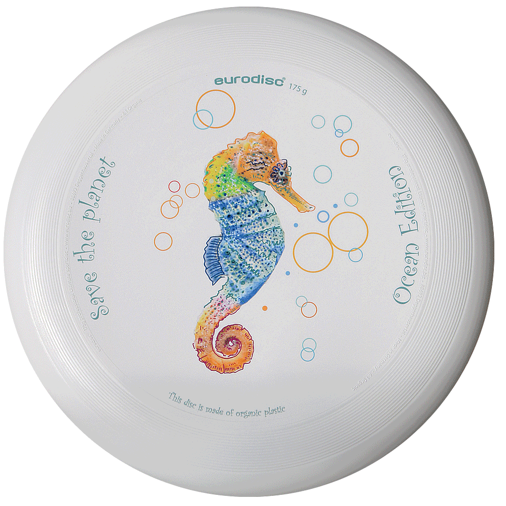 eurodisc® 175g Ultimate Frisbee Seahorse aus Bio-Kunststoff Ocean Edition eurodisc® 175g Ultimate Frisbee Seahorse aus Bio-Kunststoff Ocean Edition