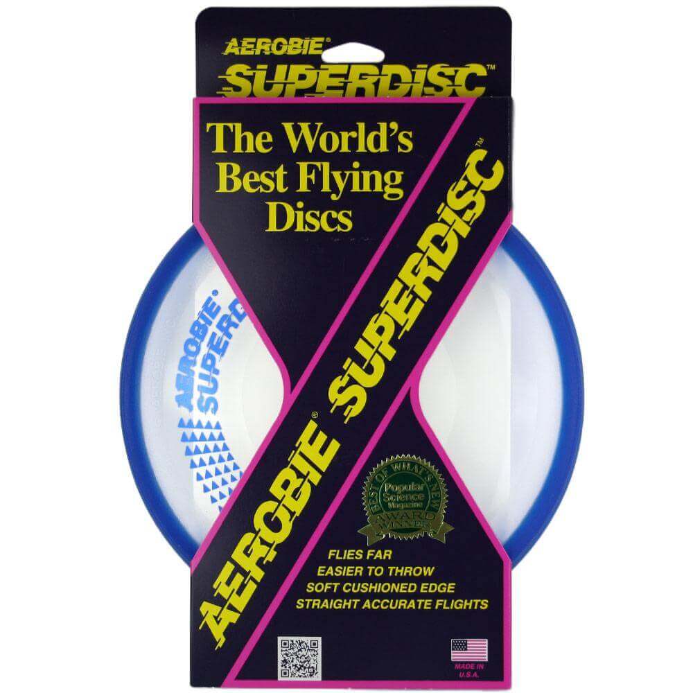 Aerobie Superdisc Frisbee mit Gummirand Blau