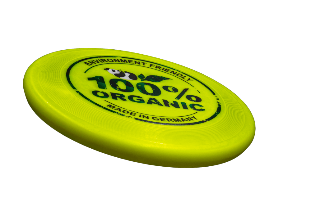 Eurodisc 100g 100% BIO Frisbee 23cm Neongelb mit Panda-Motiv