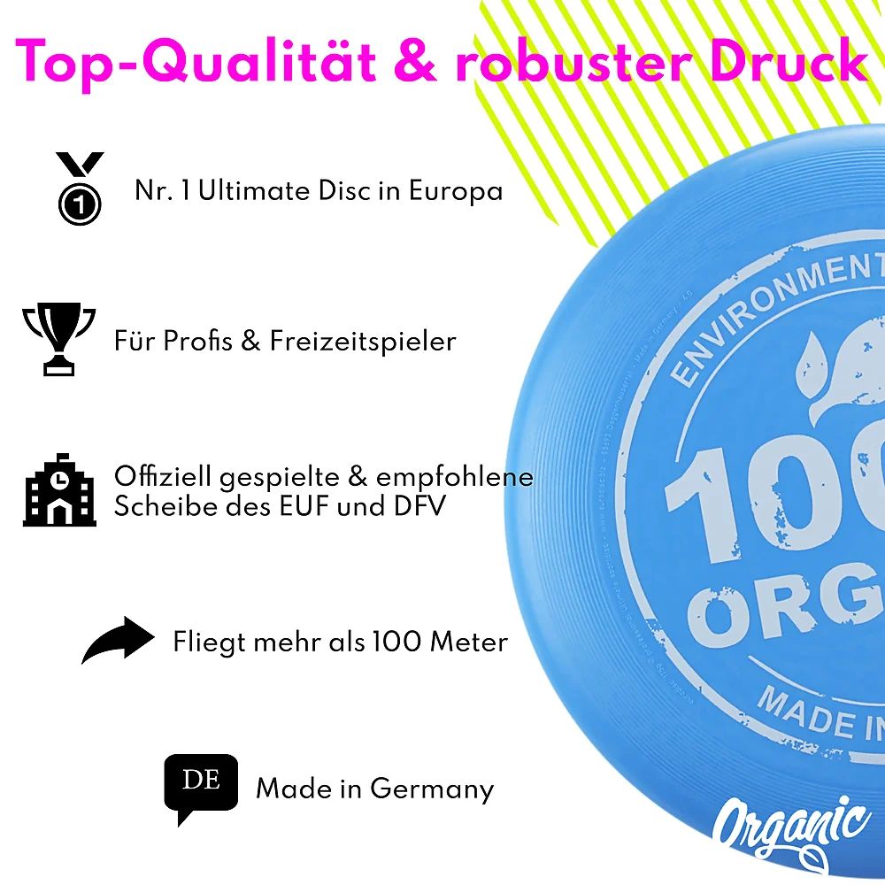 eurodisc® 175g Ultimate organic Frisbee Organic light blue