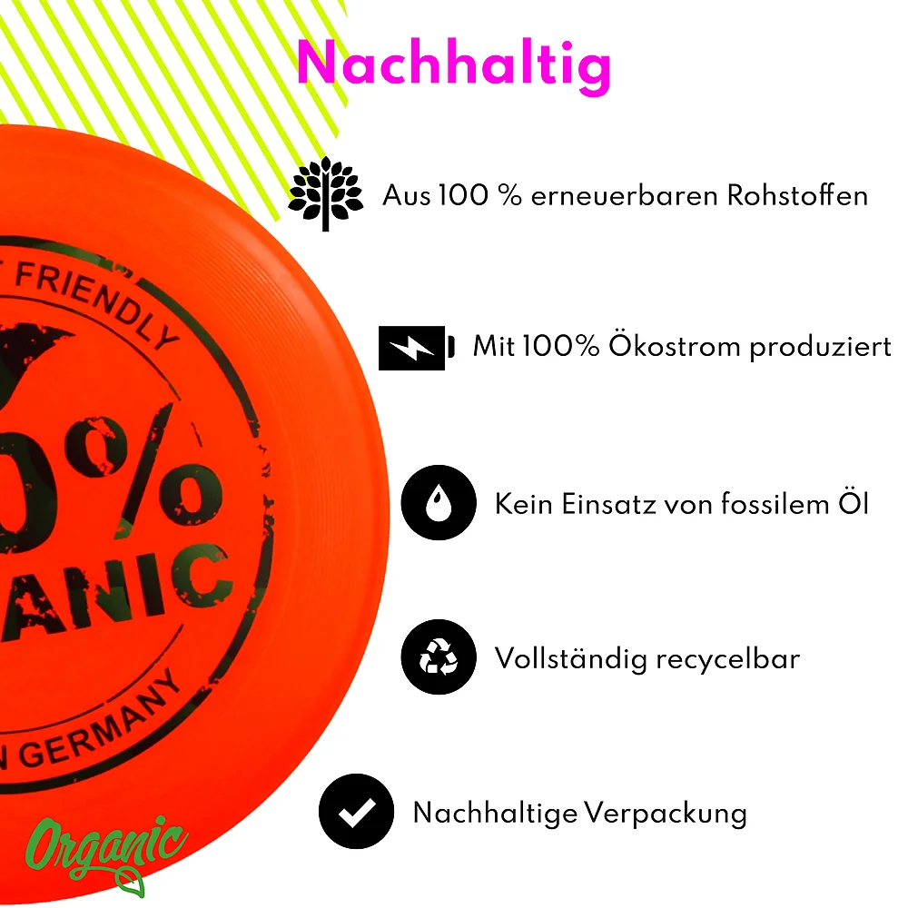 Eurodisc 175g Ultimate Frisbee Organic Orange aus Bio-Kunststoff