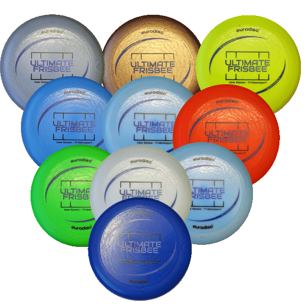 eurodisc® 175g Ultimate Frisbee Bio New Games mit Farbmängeln 10er Set