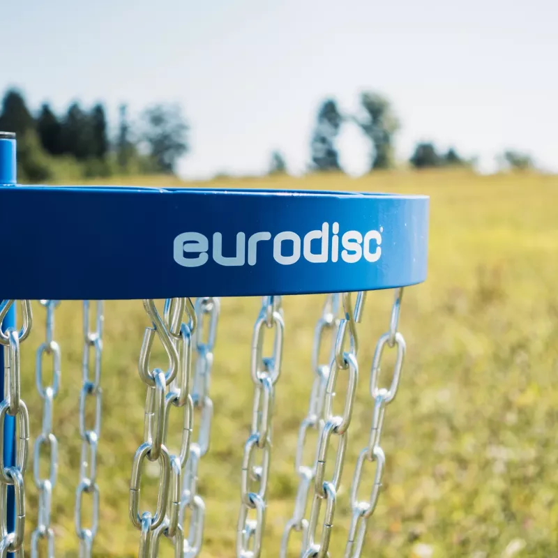 Nahaufnahme des eurodisc Logos auf dem Double Layer Chain Target